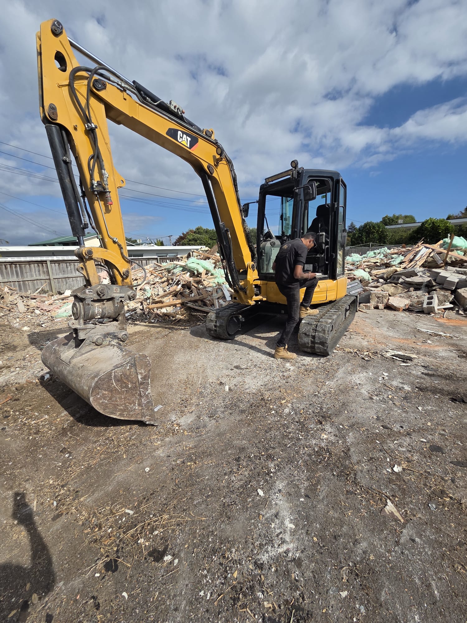 On the tools — Our team managing plant and works on site